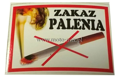 Naklejka samochodowa NO SMOKING - zakaz palenia - prostokąt Naklejka samochodowa NO SMOKING - zakaz palenia - prostokąt