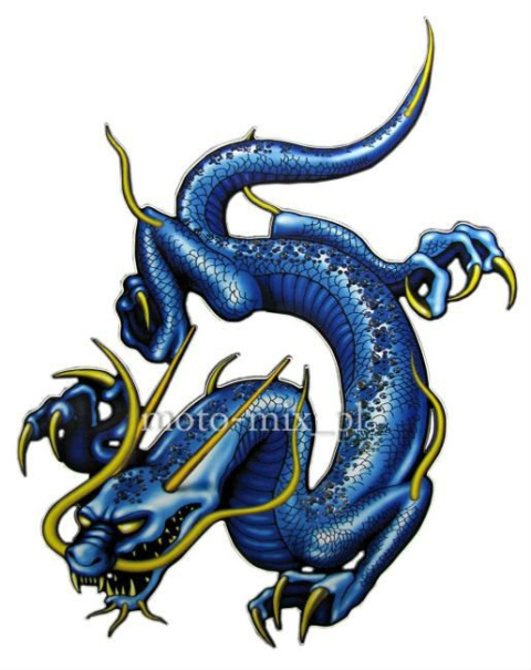 Naklejka tuningowa - SMOK (dragon) niebieski Naklejka tuningowa - SMOK (dragon) niebieski