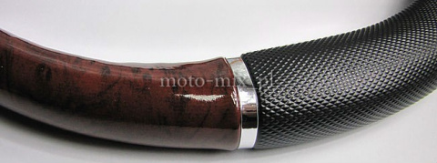 Pokrowiec na kierownicę 37-39 cm (M) ciemne drewno-czarny Pokrowiec na kierownicę 37-39 cm (M) ciemne drewno-czarny