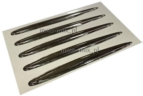Naklejka silikonowa ŁZA pasek CHROM 10x1 CM Naklejka silikonowa ŁZA pasek CHROM 10x1 CM
