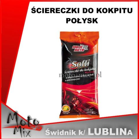 Ściereczki chusteczki do kokpitu CYTRYNA połysk 24 szt Ściereczki chusteczki do kokpitu CYTRYNA połysk 24 szt