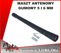 Maszt antenowy 17cm gumowany 5 i 6 mm