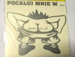 Naklejka napis POCAŁUJ MNIE W ... SREBRNA