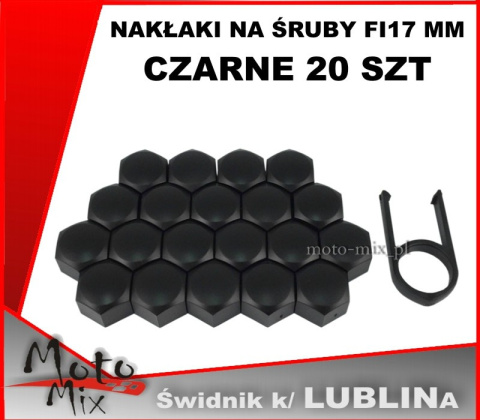 Nakładki na śruby CZARNE 17 mm Nakładki na śruby CZARNE 17 mm