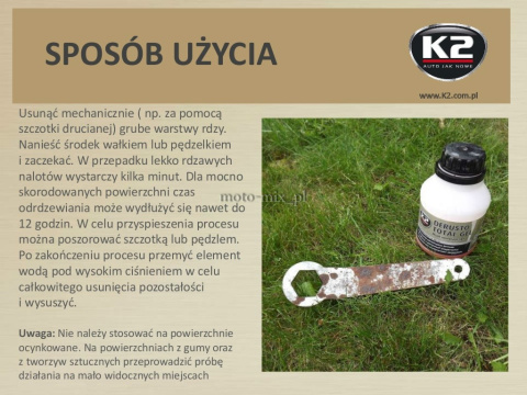 Odrdzewiacz w żelu K2 DERUSTO TOTAL GEL 250 ML Odrdzewiacz w żelu K2 DERUSTO TOTAL GEL 250 ML