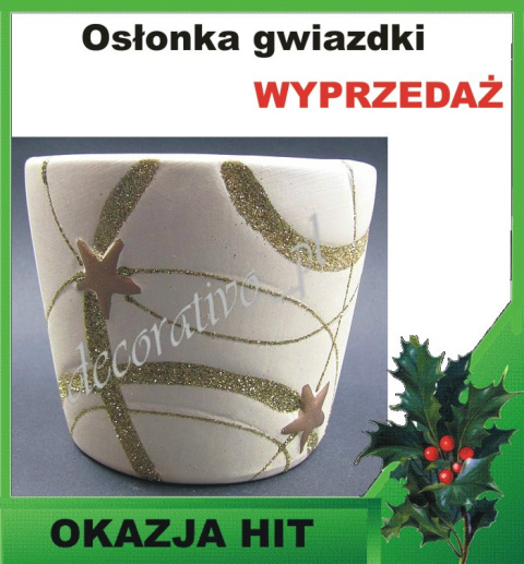 Donica osłonka ecru Brokat wyprzedaż Donica osłonka ecru Brokat wyprzedaż