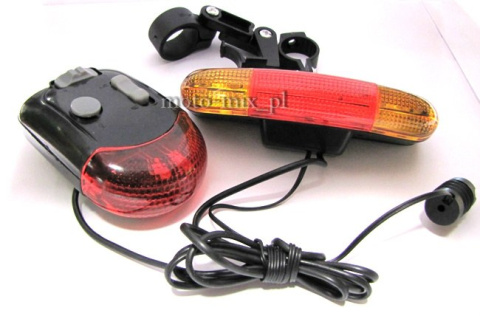 Zestaw komplet lamp rowerowych przód + tył - Led Zestaw komplet lamp rowerowych przód + tył - Led