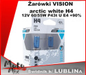 Zestaw żarówek H4 VISIONarctic white 12V 60/55W P43t U E4 +90%, 2 szt.