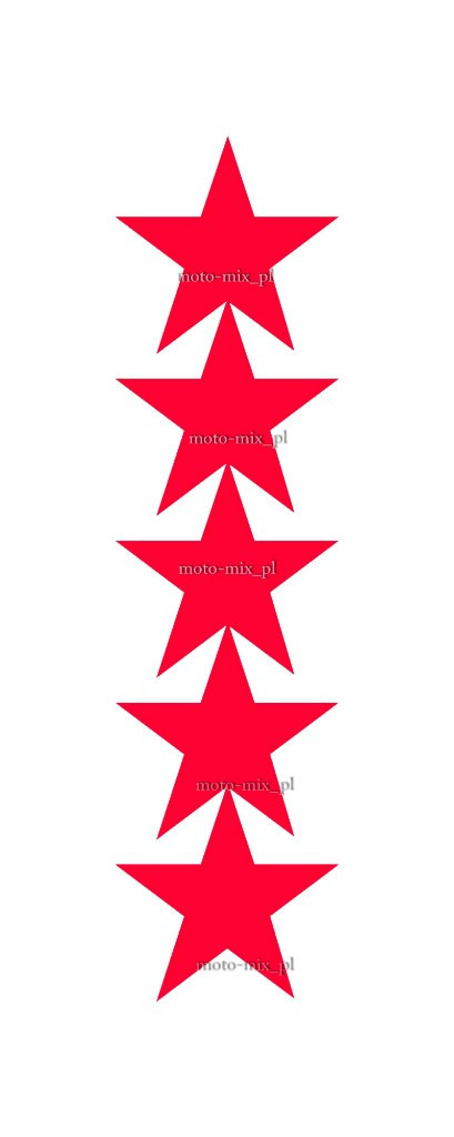 Naklejka GWIAZDA czerwona 5x duża Naklejka GWIAZDA czerwona 5x duża