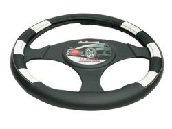 Pokrowiec na kierownicę 37-39 cm (M) biało czarny Pokrowiec na kierownicę 37-39 cm (M) biało czarny