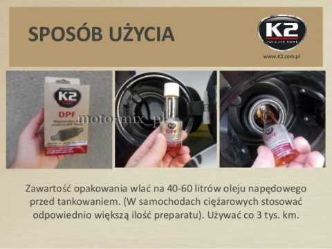 Dodatek do paliwa, regeneruje i chroni filtry DPF K2 Dodatek do paliwa, regeneruje i chroni filtry DPF K2