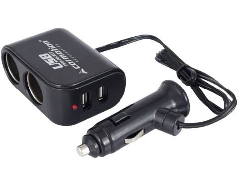 Rozgałęziacz podwójny z 2x USB 3.1A z przewodem Rozgałęziacz podwójny z 2x USB 3.1A z przewodem