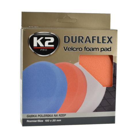 K2 Duraflex gąbka polerska pomarańczowa - średnio ścierna na rzep K2 Duraflex gąbka polerska pomarańczowa - średnio ścierna na rzep