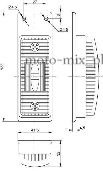 Lampa obrysowa płaska wisząca - biała Lampa obrysowa płaska wisząca - biała