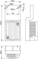 Lampa obrysowa prostokątna mała wisząca biała