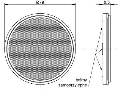 Odblask okrągły z taśmą - pomarańczowy Odblask okrągły z taśmą - pomarańczowy