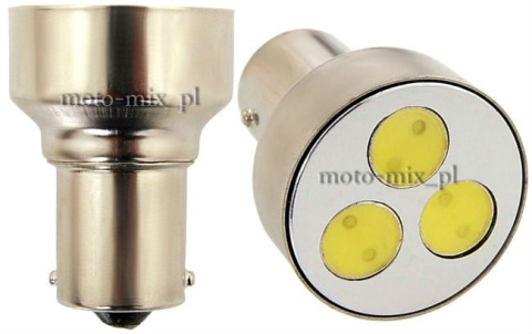 Żarówka ledowa BA15S 1W 12V 3LED SMD (2szt) Żarówka ledowa BA15S 1W 12V 3LED SMD (2szt)