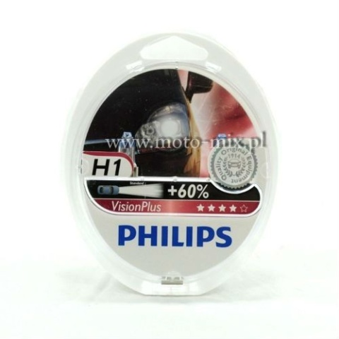 Zestaw żarówek H1 55W PHILIPS Vision Plus 60% - 2szt. Zestaw żarówek H1 55W PHILIPS Vision Plus 60% - 2szt.