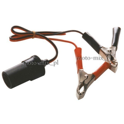 Gniazdo zapalniczki elektryczne EURO z przewodem 40 cm i krokodylkami, max 8A Gniazdo zapalniczki elektryczne EURO z przewodem 40 cm i krokodylkami, max 8A