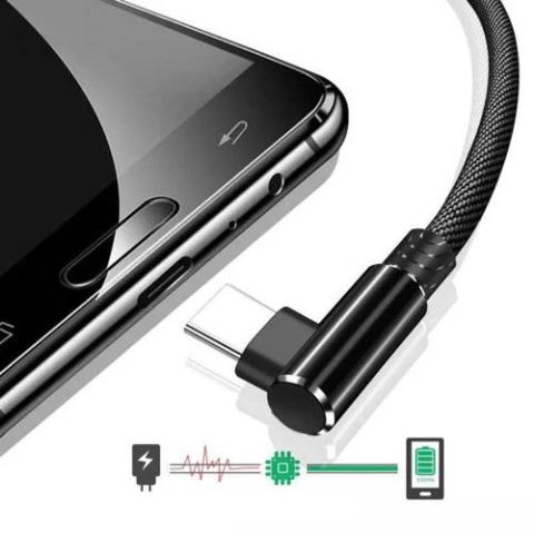 Kabel Kątowy USB do ładowania telefonu Type -C/czerwony Kabel Kątowy USB do ładowania telefonu Type -C/czerwony