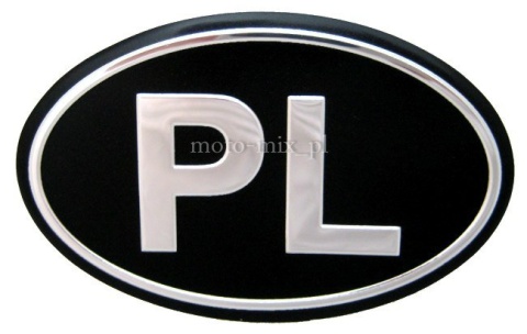 Naklejka silikonowa - PL czarna 5,5x9 cm Naklejka silikonowa - PL czarna 5,5x9 cm