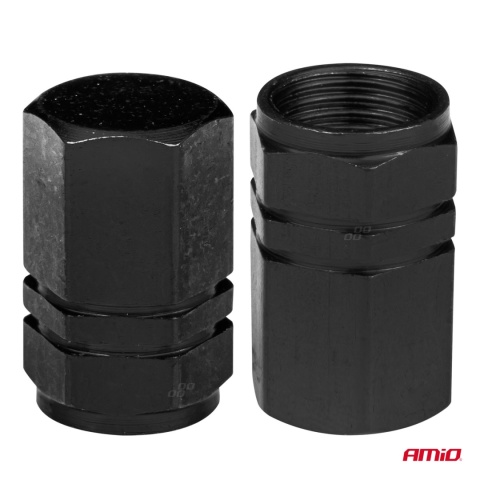 Nakrętki na wentyle czarne 4 sztuki