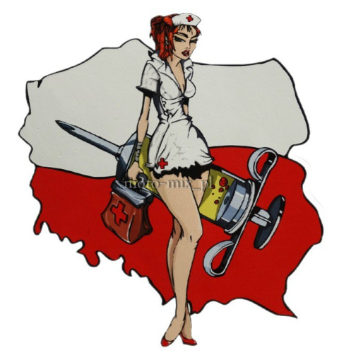 Naklejka Flaga Polski - PIELĘGNIARKA Naklejka Flaga Polski - PIELĘGNIARKA