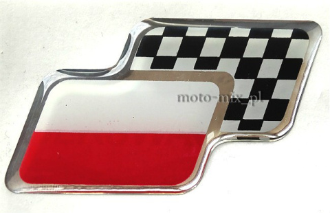 Naklejka silikonowa Flaga POLSKA RACING Naklejka silikonowa Flaga POLSKA RACING