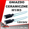 Gniazdo ceramiczne żarówki H1/H3 proste przewód 15cm 2 szt.