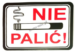 Naklejka NO SMOKING - zakaz palenia NIE PALIĆ