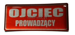 Naklejka OJCIEC PROWADZĄCY silikonowa czerwona