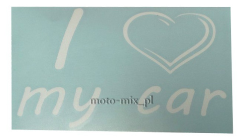 Naklejka napis I LOVE MY CAR BIAŁA Naklejka napis I LOVE MY CAR BIAŁA